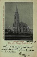 1901 Nagysomkút, Somcuta Mare; római katolikus templom. Barna Béla női és férfi divatüzletének kiadása / Roman Catholic church (EK)