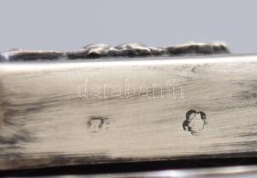 Ezüst (Ag) mezuza, benne tekerccsel, jelzett, h: 19 cm, 138g