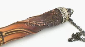 Ezüst (Ag) tóramutató, orosz, cca 1900, jelzett, h: 16 cm, bruttó 57g