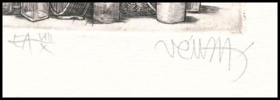 Vén Zoltán (1941-): Boros Edit (erotikus kisgrafika). Rézmetszet, papír. Jelzett. Művészpéldány EA V...