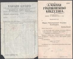 Fűszer- és gyarmatáru-kereskedéssel kapcsolatos számlák, 14 db