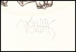 Vén Zoltán (1941-): Rudolf Marecek ex libris (erotikus kisgrafika). Rézmetszet, papír. Jelzett. d: 1...