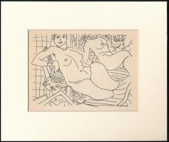 Henri Matisse (1869-1954): Pihenő aktok, cinkográfia, papír, paszpartuban, jelzett a nyomaton 13×16 cm