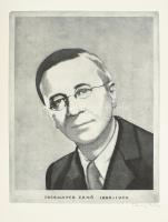 Pásztor Gábor (1933-2012): Tessedik Sámuel portréja. Rézkarc, papír, jelzett, 39,5x29 cm