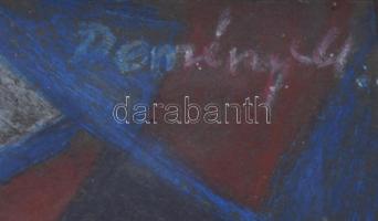 Demény Miklós (1939-2010): Geometrikus formák. Kréta, papír, jelzett. Üvegezett fakeretben. 22x27,5 ...