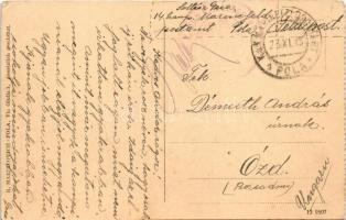 1915 Umag, Umago; R. Marincovich + "K.U.K. MARINEFELDPOSTAMT POLA" (EK)