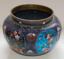 Rekeszzománc technikával készült kaspó / Enameled dish 17 cm