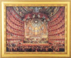 Dekoratív fakeret nyomattal. Belső méret: 48x61,5 cm