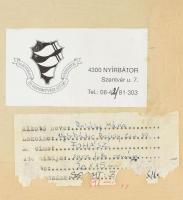 Rohály Mária (-): Fohász. Tűzzománc, sáragérz-elemez, hátoldalán címkén jelzett. 20×15 cm. Fakeretbe...