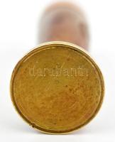 Pecsétnyomó, vésetlen. Achát és borostyán fogóval, 6,5 cm