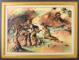 Tüttő József (1971): Hazafelé, 2008. Olaj, farost, jelezve jobbra lent. Dekoratív fakeretben. 50x70 cm