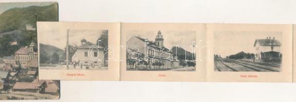 Felsőbánya, Baia Sprie; Látkép, leporellolap 10 képpel: címer, vasútállomás, bánya. Dacsek Péter kia...