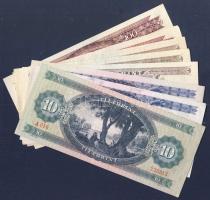 Kis forint tétel 1962-89. 10Ft (1x), 20Ft (2x), 50Ft (4x), 100Ft (2x) mind klf évszámmal! T:II+,II