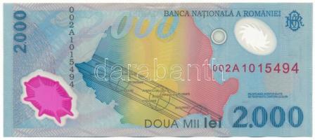 Románia 1999. 2000L "Napfogyatkozás" polimer emlék bankjegy "002A1015494" T:VF, ...