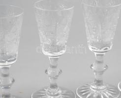6 db kristály pálinkás pohár. Hibátlan 11 cm