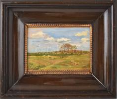 Báró Mednyánszky László (1852-1919): Táj. Olaj, fa. Jelezve jobbra lent: Mednyánszky. Hátoldalán táj...