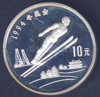 Kína 1992. 10Y Ag "Téli olimpia-síugrás" T:PP