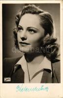 Kelemen Éva (1921-1986) magyar színésznő dedikált fotója. Inkey felvétele / Hungarian actress' signed photo (fl)