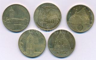 Lengyelország 2005-2006. 2Zl Cu-Al-Zn (5xklf: Elblag, Nysa, Legnica, Wloclawek, Bochnia) T:AU,XF
Po...
