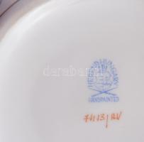 Herendi zöld Apponyi mintás Áttört kosárka. Kézzel festett, jelzett, hibátlan. 14x11 cm