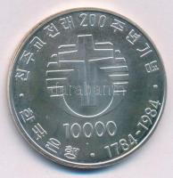 Dél-Kora 1984. 10.000W Ag "200 éves a Koreai Katolikus Egyház" T:UNC,AU
South Korea 1984....