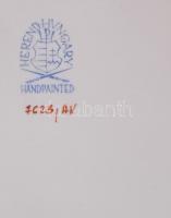 Herendi zöld Apponyi mintás kínáló tálka. Kézzel festett, jelzett, hibátlan. 14x19 cm