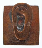 ~1939-1944. "M.É. (Magyar Élet Pártja)" festett bronz gomblyukjelvény, hátoldalán "Lu...