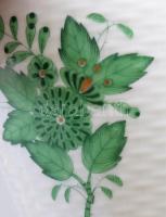 Herendi zöld Apponyi mintás váza. Kézzel festett, jelzett, hibátlan 14 cm