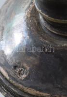 Kristály váza ezüst (Ag) talppal. Jelzet, dianás. 19 cm