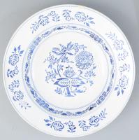 Antik fajansz leveses tál, kézzel festett, hibátlan d: 22 cm