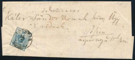 1853 Levél 9kr bérmentesítéssel "NÁDUDVAR" - Pest (Liliputschnitt!)