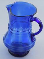 Kancsó. Erdély, cca 19. sz. közepe, színezett hutaüveg, m: 18 cm /// Jug. Transylvania, circa mid-19...