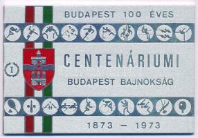 1973. "Budapest 100 éves - Centenáriumi Budapest Bajnokság" egyoldalas, részben festett fém emlékplakett műbőr tokban. Az 1972-1973-as BLSZ I-es (ötödosztálynak megfelelő) labdarúgó-bajnokságot két csoportban bonyolították le, az egyiket a Medosz Erdért csapata, míg a másikat a MEDICOR Művek SC nyerte meg. Arról nincs információ, hogy ez a két csapat játszott-e egy amolyan "döntő" mérkőzést a Budapest bajnoka címért, mindenesetre mindketten az NB III-ban folytatták a következő szezonban. A MEDICOR egyébként azonnal ki is esett, s ezután szinte végig a BLSZ I-ben szerepelt, egészen az 1989-es megszűnésig, mikor utolsó helyen végzett. Az Erdért a mai napig létező klub, Budapesti Erdért SE néven szerepelnek a BLSZ III-ban. Az 1973-as feljutás után újoncként ezüstérmet szereztek a negyedosztálynak megfelelő NB III-ban. A következő két szezonban átszervezték a bajnokságot, az NB III. immár a harmadosztály volt, az Erdért még két idényt húzott le itt, először a 15., majd a 19. (kieső) helyen végezve. Ezt követően már nem jutott vissza az NB III-ba, egy megszakítással viszont egészen 2006-ig a BLSZ I-ben szerepelt. 2008-ban azonban már a BLSZ I/B-től is búcsúztak, 2008 és 2015 között a BLSZ II és BLSZ IV között ingáztak. 2015 óta stabilan szerepelnek a BLSZ III-ban. (65x100mm) T:AU