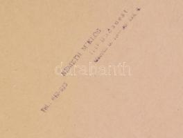 Csepeli Németh Miklós (1934-2012): Nő gyermekével, 1977. Tus, papír, jelzett. Papírra kasírozva. Hát...