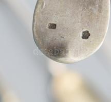 16 darab ezüst (Ag) és ezüst (Ag) nyelű evőeszköz, jelzett, nettó 650g + 3 darab ezüstnyelű kés, jel...