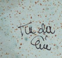 Kondor Éva egyszemélyes kávézó szett, csésze és alátét, jelzett, 24x21 cm