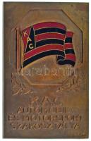 ~1930. "KAC (Kispesti Athletikai Club) Automobil- és Motorsport Szakosztálya" részben zománcozott bronz plakett "BERÁN N / BUDAPEST DÖBRENTEI U. 2" gyártói jelzéssel (75x49mm) T:AU / Hungary ~1930. "KAC (Kispesti Athletikai Club) Automobil- és Motorsport Szakosztálya (Kispest Athletic Club Automobil- and Motorsport Department)" partially enamelled bronze plaque with "BERÁN N / BUDAPEST DÖBRENTEI U. 2" maker's mark of Nándor Berán (1889-1965) (75x49mm) C:AU