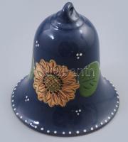 Mázas kerámia csengő, m: 13 cm
