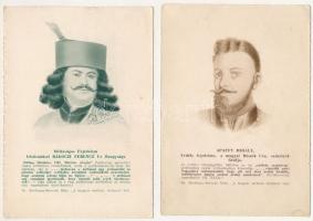 2 db RÉGI képeslap: Apaffy Mihály és Rákóczi Ferenc. Dr. Bevilaqua Borsody Béla: A magyar serfőzés történetéből / 2 pre-1945 postcards: Mihály Apaffy, Francis Rákóczi