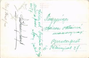 ~1940 Szováta, Sovata; Székely est, magyar zászló, székely és nemzeti színű szalagok, bár / Transylv...