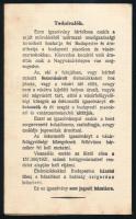 1934 Budapest Székesfőváros őstermelői igazolvány, háromrészes, kihajtható, kitöltetlen, valószínűle...