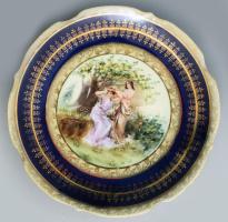 Cseh Alt Wien tányér mitológiai jelenettel, matricás, jelzett, kopással 19 cm