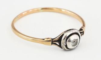 14 K arany (Au) gyűrű, gyémánttal. 0,08 ct. 1,5g m: 60