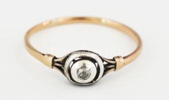 14 K arany (Au) gyűrű, gyémánttal. 0,08 ct. 1,5g m: 60