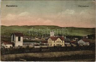 1916 Maroshévíz, Oláhtoplica, Toplita, Toplica; Pályaudvar, vasútállomás, vonat. Walter Ede kiadása / railway station, train (r)