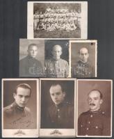 cca 1920-1940 Zsengellér Pál főhadnagy (1929. augusztusában avatták tisztté a Ludovika Akadémián) fotói: katonai csoportkép, portrék, igazolványképek, össz. 7 db, változó állapotban, 8,5x5,5 cm és 14x9 cm között
