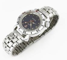 Wostock tengerész karóra, fém szíjjal, kopással, d: 35 mm