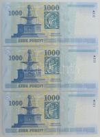 2011. 1000Ft (3x) sorszámkövetők "DA 9980187 - DA 9980189" T:XF
Adamo F55N