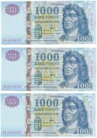 2007. 1000Ft (3x) sorszámkövetők "DA 4550617 - DA 4550619" T:UNC Krause P#195