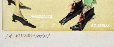 Szűcs Edit (1968-): 4 db jelmezterv A Mester és Margarita c. darabhoz. Vegyes technika, papír. Jelzé...